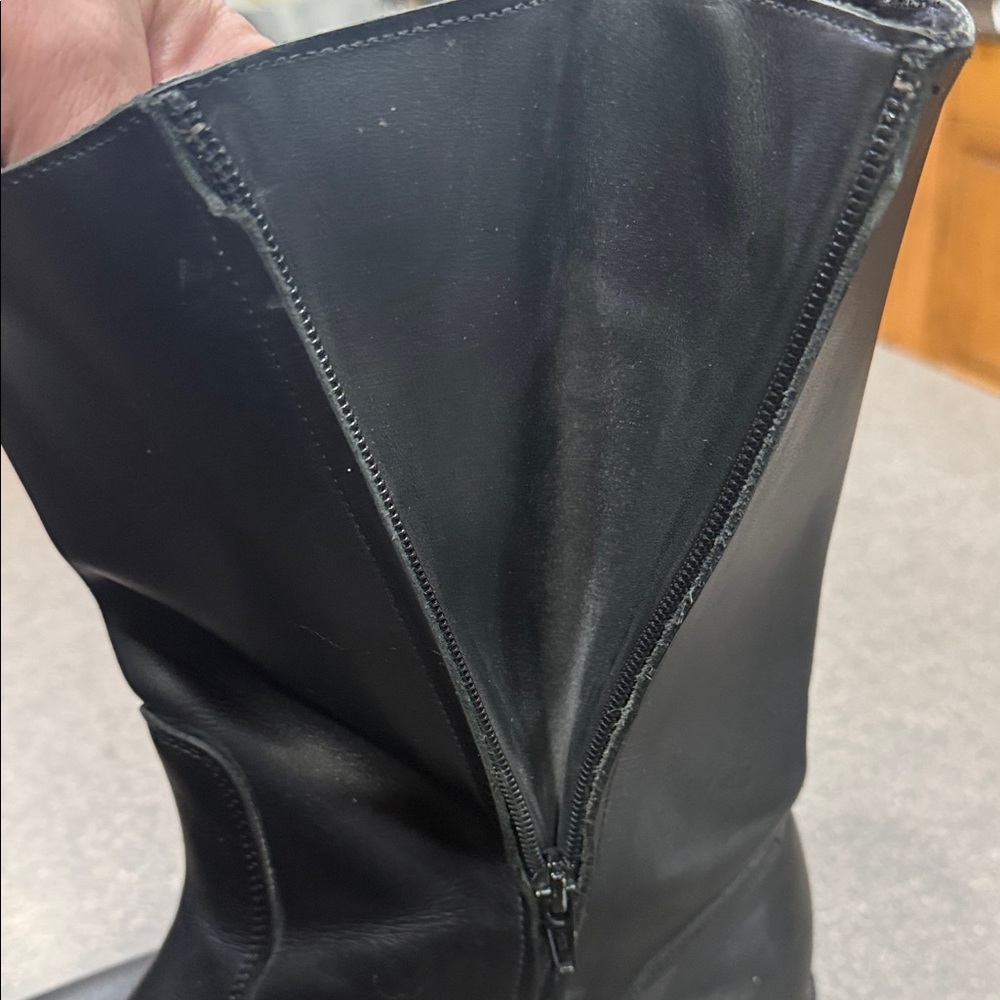 Men's Black Leather Pull-On motorcycle boots - Picture 9 of 16